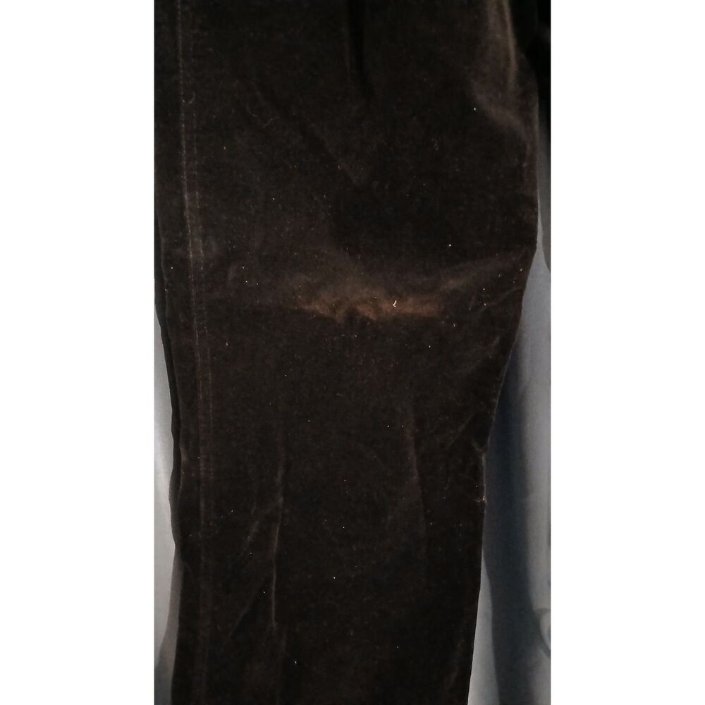Vintage 'Andrea Becker' Black Velvet Bell Bottom Stretch Trousers - Picture 7 of 7